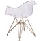 Emma and Oliver Transparent Side Chair with Arms and Gold Base